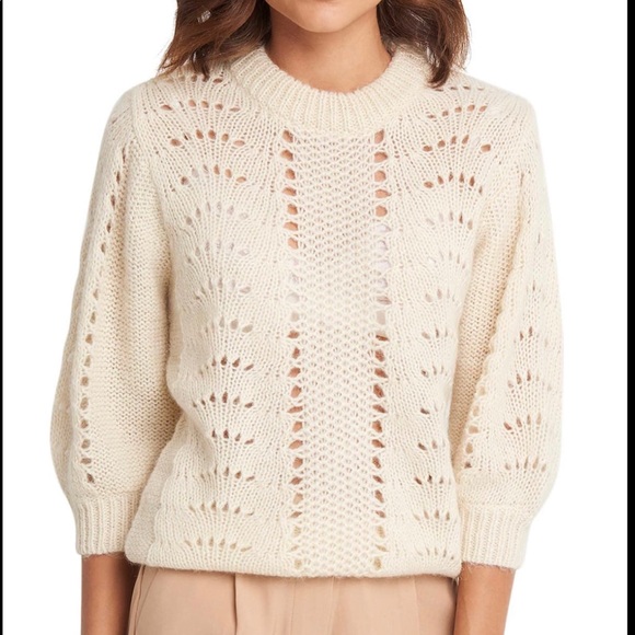 NAKD Ivory Short Balloon Sleeve Knit Sweater - Picture 1 of 7